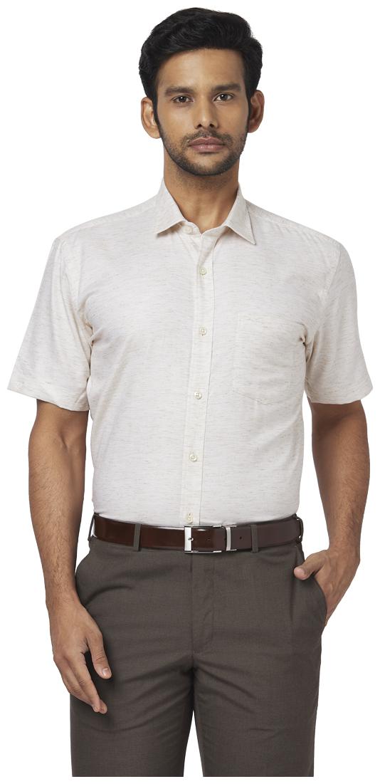 

Park Avenue Men Beige Solid Regular Fit Casual Shirt