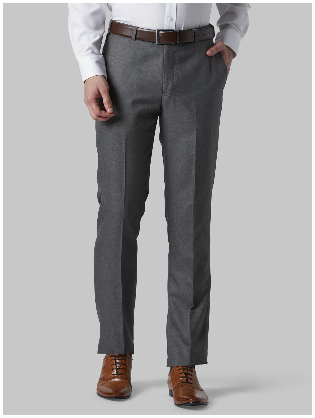 

Park Avenue Men Solid Regular Fit Formal Trouser - Grey
