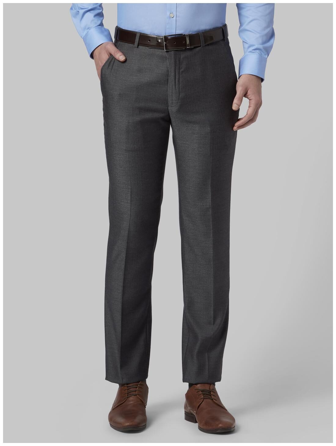 

Park Avenue Men Solid Slim Fit Formal Trouser - Grey
