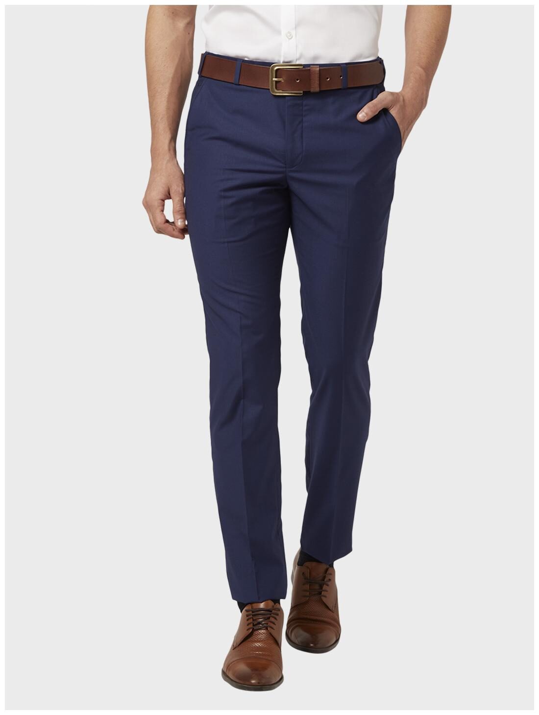 

Park Avenue Men Solid Slim Fit Formal Trouser - Blue