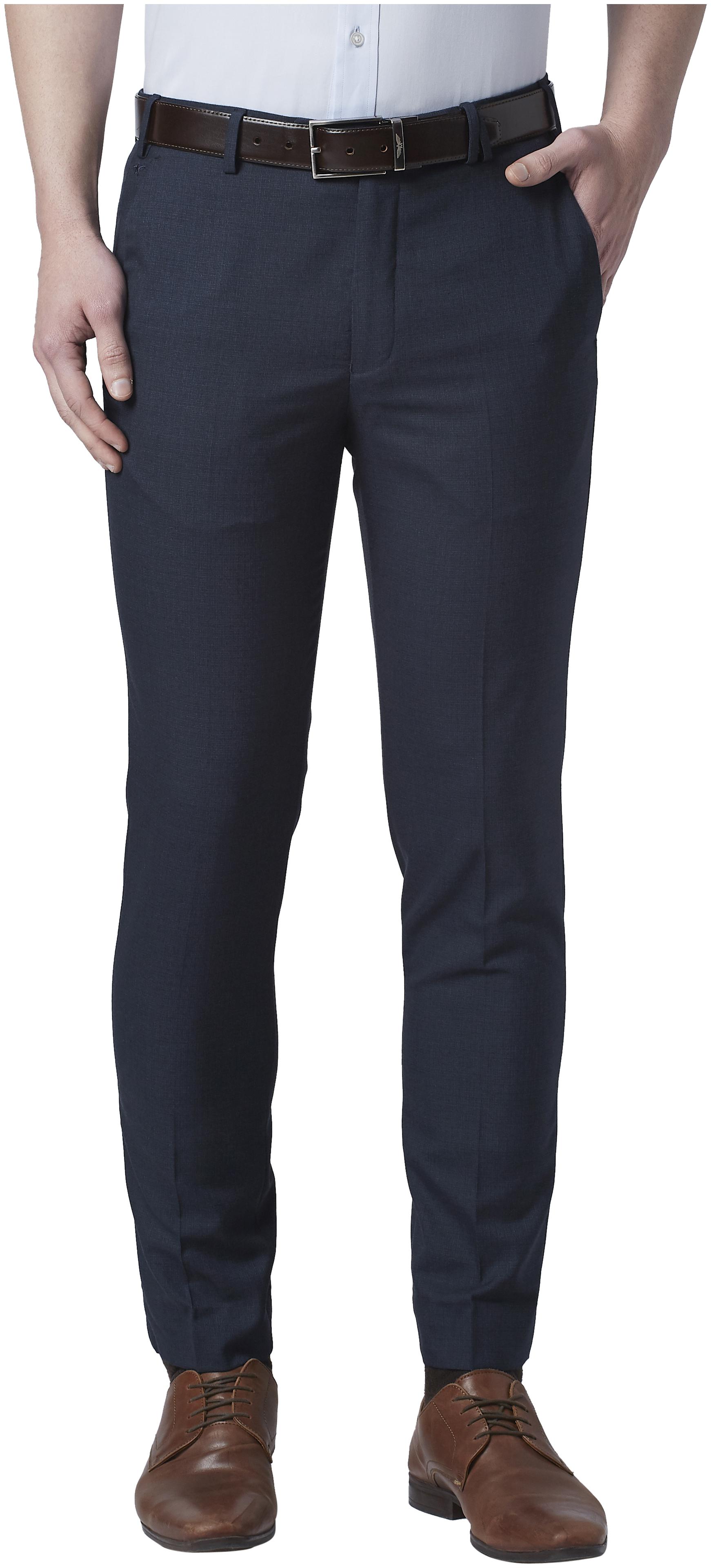 

Park Avenue Men Solid Regular Fit Formal Trouser - Blue