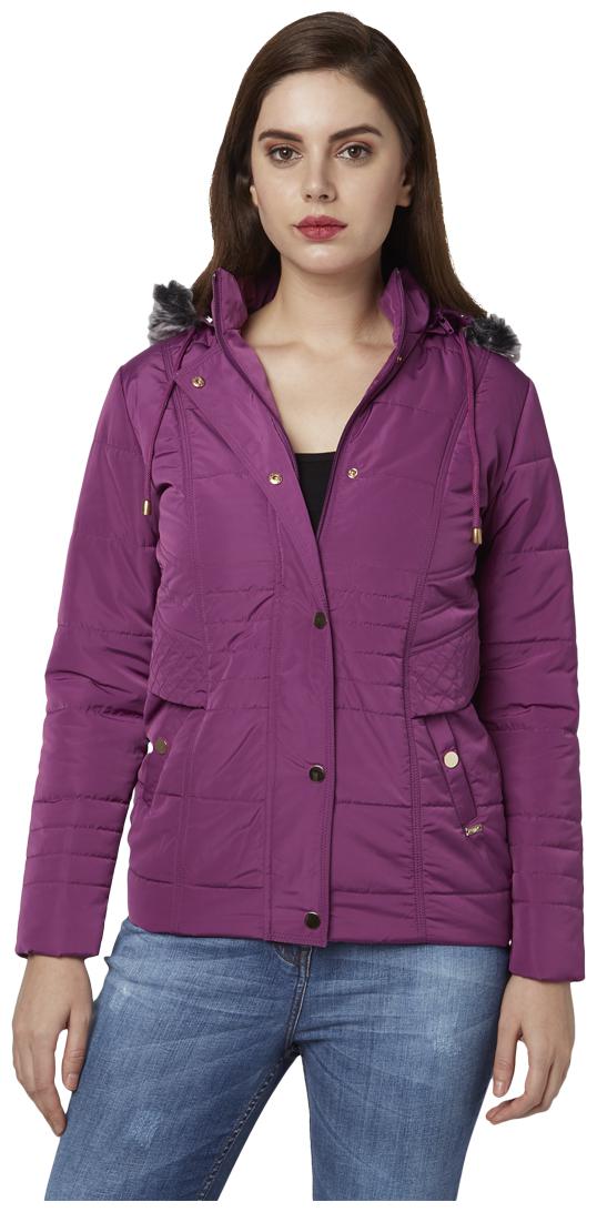 

Park Avenue Women Solid Regular Jacket - Purple