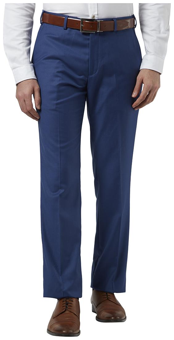 

Park Avenue Men Solid Regular Fit Formal Trouser - Blue