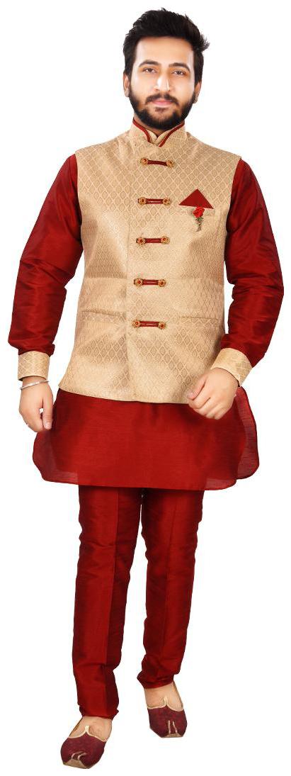 

Partywear Kurta Pent With Waistcoat