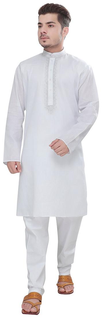 

Partywear Men Summer Kurta with Aligarh Pajama Desiner Neck Cotton Fabrics