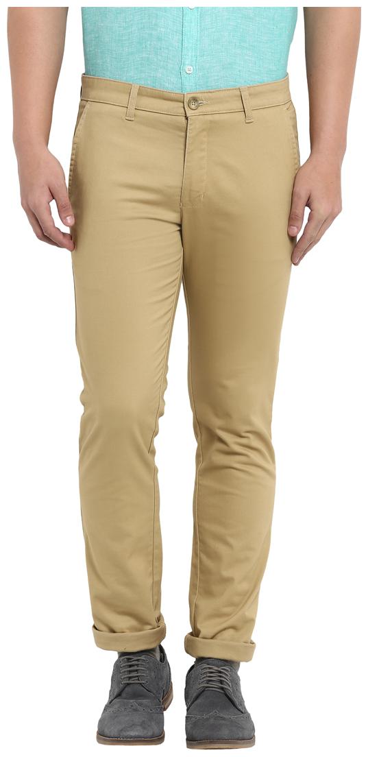 

Parx Beige Slim Fit Casual Trouser