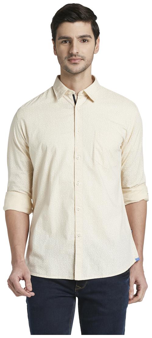 

Parx Men Beige Printed Slim Fit Casual Shirt