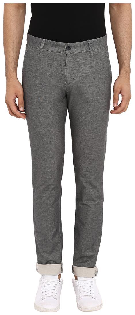 

Parx Men Black Solid Tapered fit Regular trousers