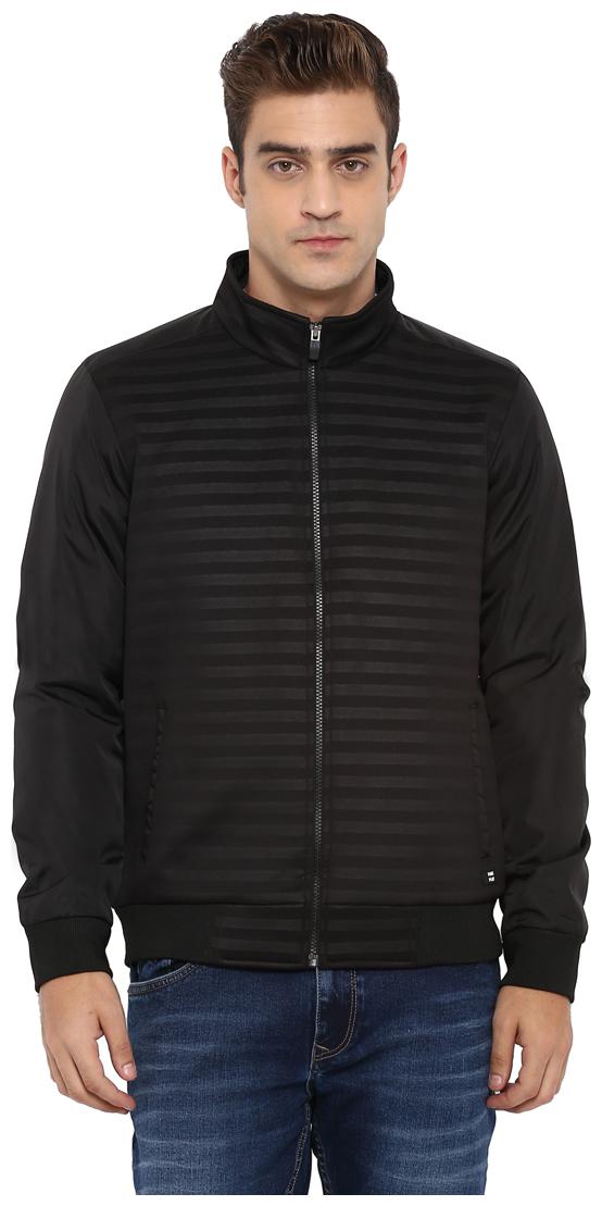 

Parx Black Regular Fit Polyester Jacket