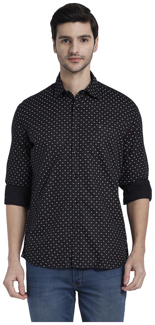 

Parx Men Black Printed Slim Fit Casual Shirt