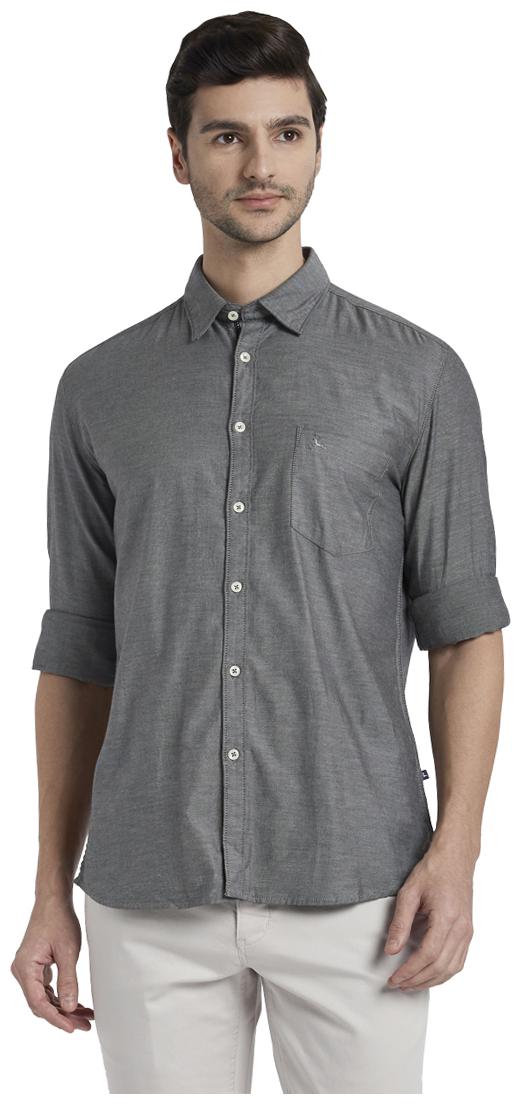 

Parx Men Grey Solid Slim Fit Casual Shirt
