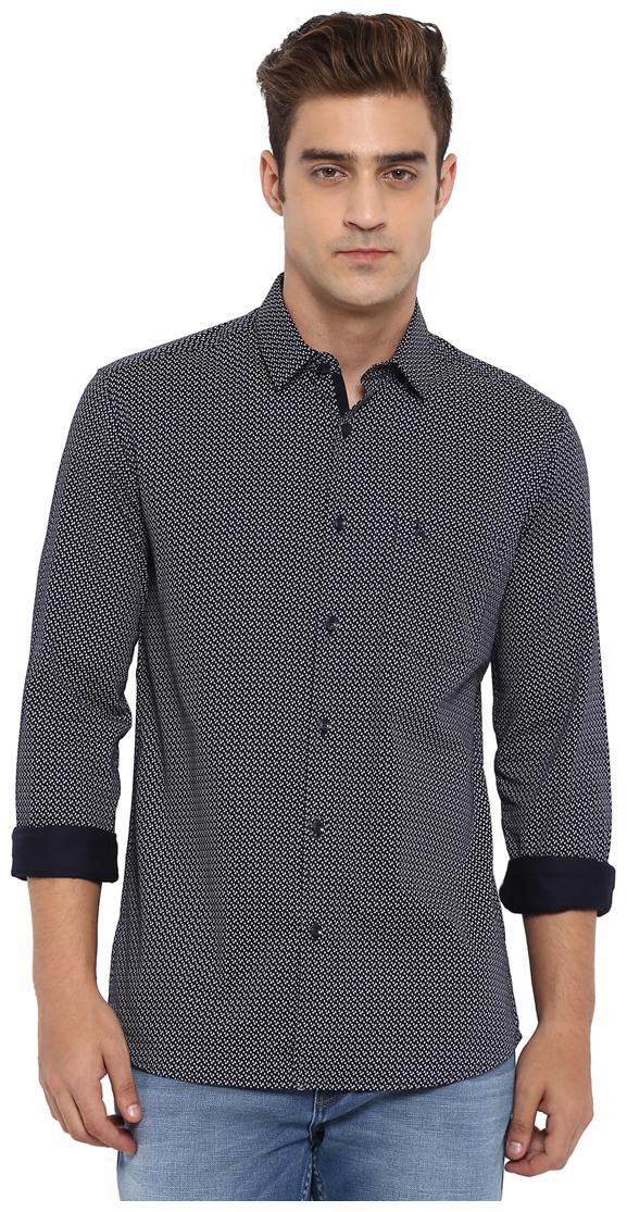 

Parx Men Black Printed Slim Fit Casual Shirt