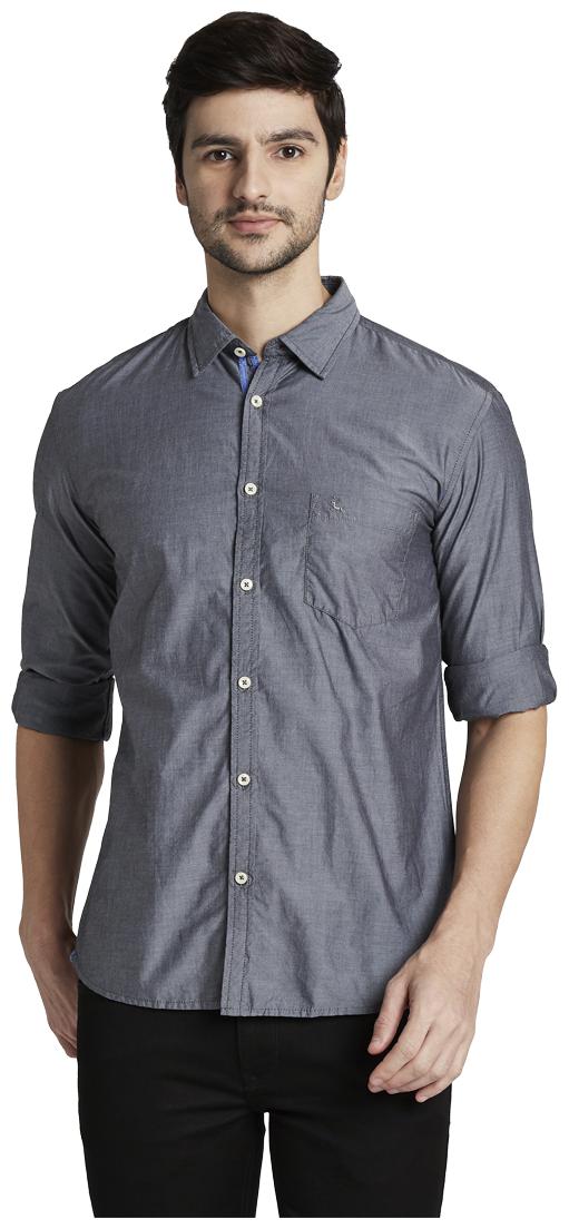 

Parx Men Grey Solid Slim Fit Casual Shirt
