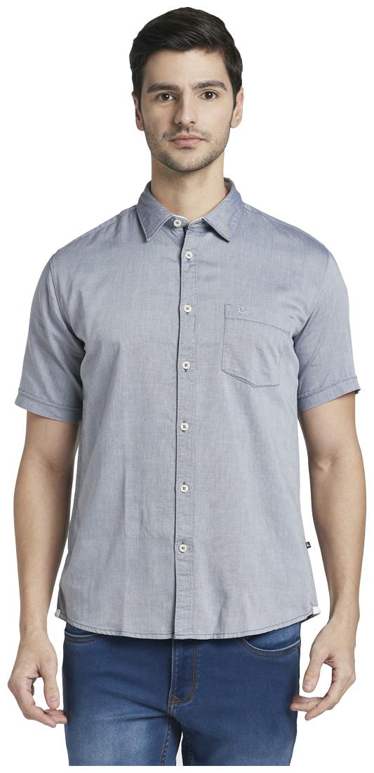 

Parx Men Grey Weaved Slim Fit Casual Shirt