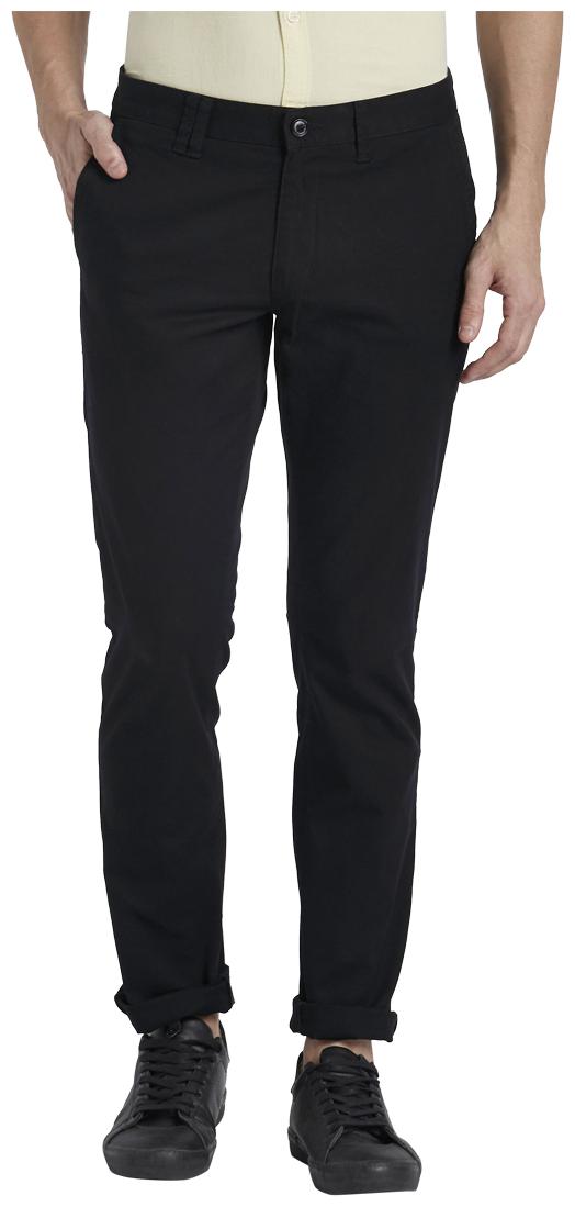 

Parx Men Black Solid Tapered fit Regular trousers