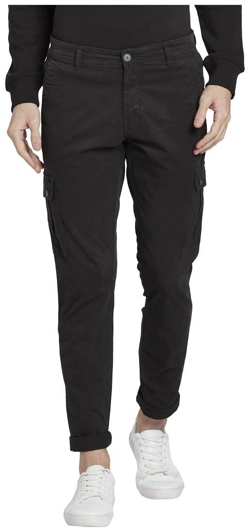 

Parx Men Black Solid Tapered fit Regular trousers