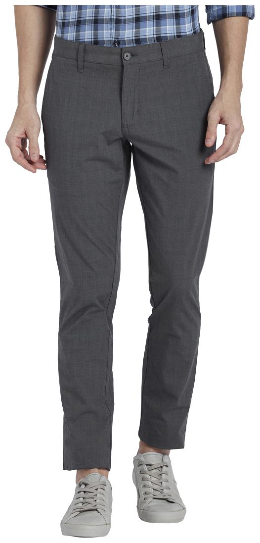 

Parx Men Grey Textured Tapered fit Regular trousers