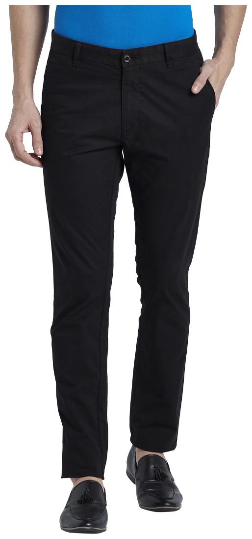 

Parx Men Black Solid Slim fit Regular trousers