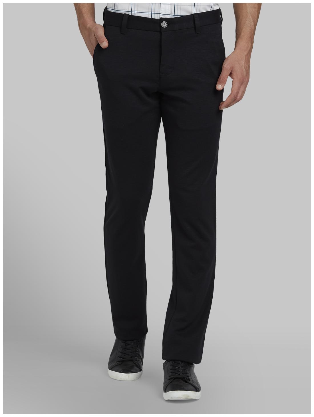 

Parx Men Black Textured Tapered fit Regular trousers