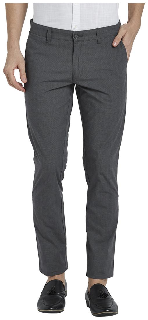 

Parx Men Grey Textured Tapered fit Regular trousers
