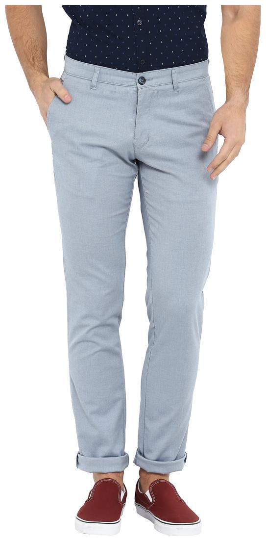 

Parx Men Blue Solid Tapered fit Regular trousers