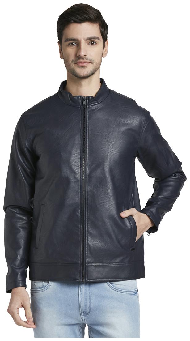 

Parx Men Blue Solid Bomber jacket