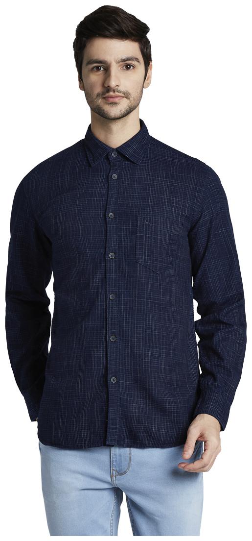 

Parx Men Blue Checked Slim Fit Casual Shirt
