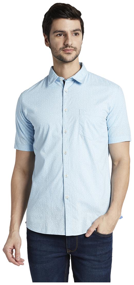 

Parx Men Blue Printed Slim Fit Casual Shirt