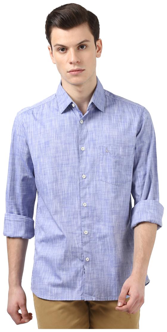 

Parx Men Blue Printed Slim Fit Casual Shirt