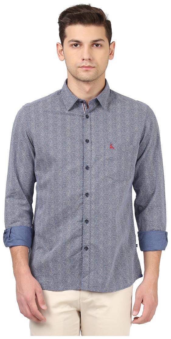 

Parx Men Blue Pinstrips Slim Fit Casual Shirt