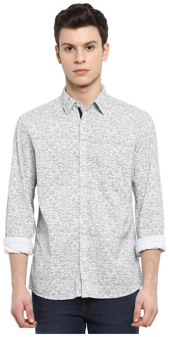 

Parx Men Blue Printed Slim Fit Casual Shirt