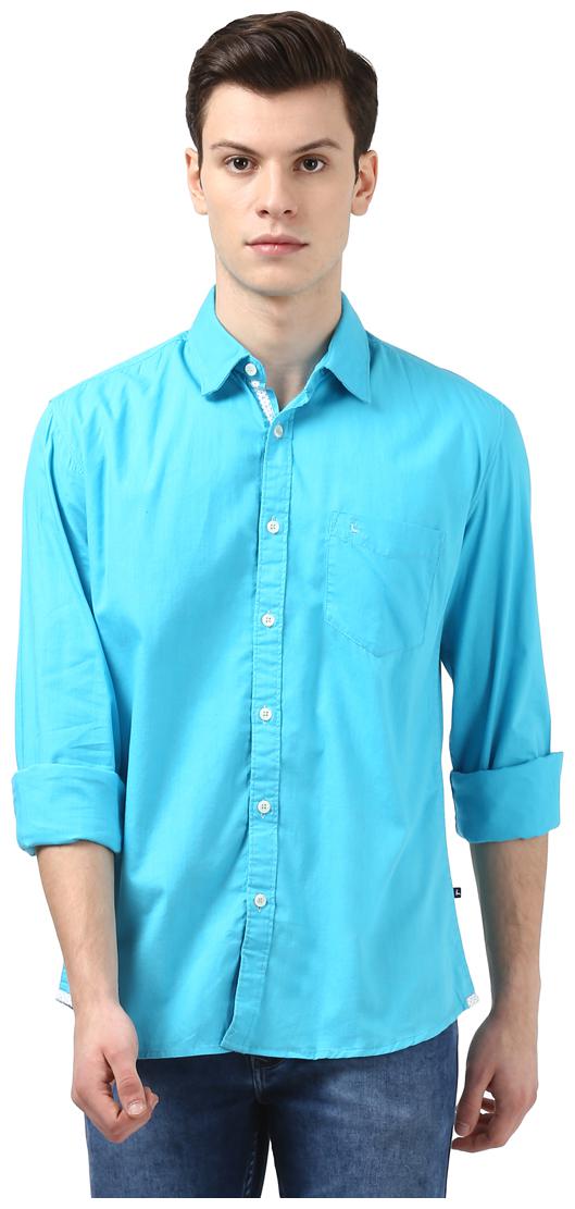 

Parx Men Blue Printed Slim Fit Casual Shirt