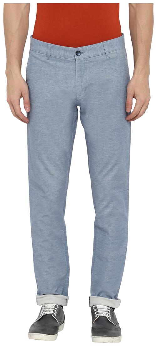 

Parx Men Blue Solid Tapered fit Regular trousers