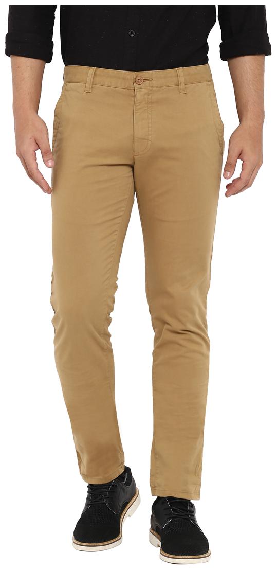 

Parx Men Brown Solid Slim fit Regular trousers