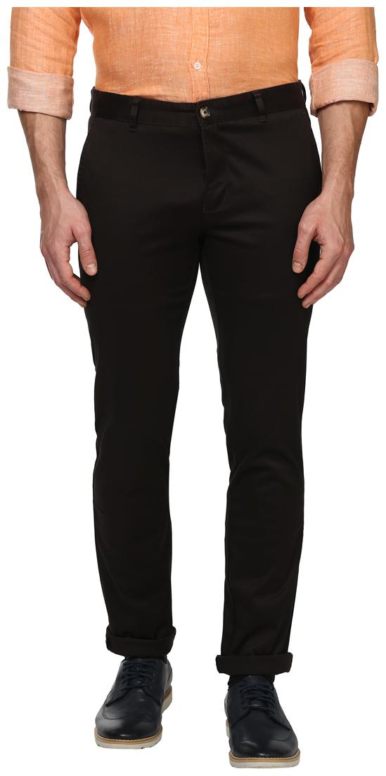 

Parx Men Brown Solid Slim fit Regular trousers