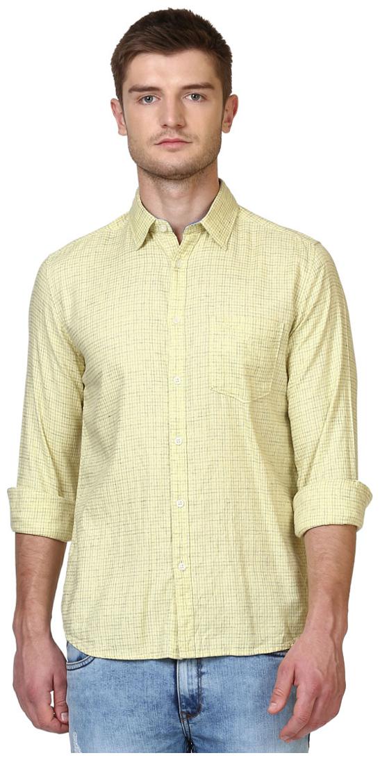 

Parx Men Yellow Printed Slim Fit Casual Shirt