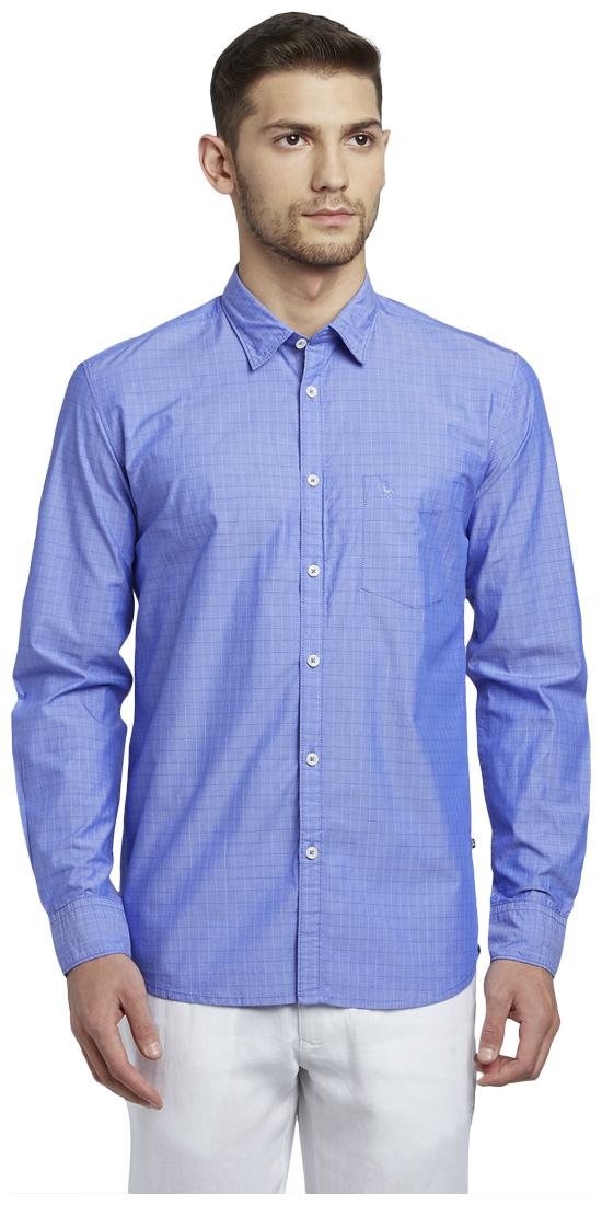 

Parx Men Blue Checked Slim Fit Casual Shirt