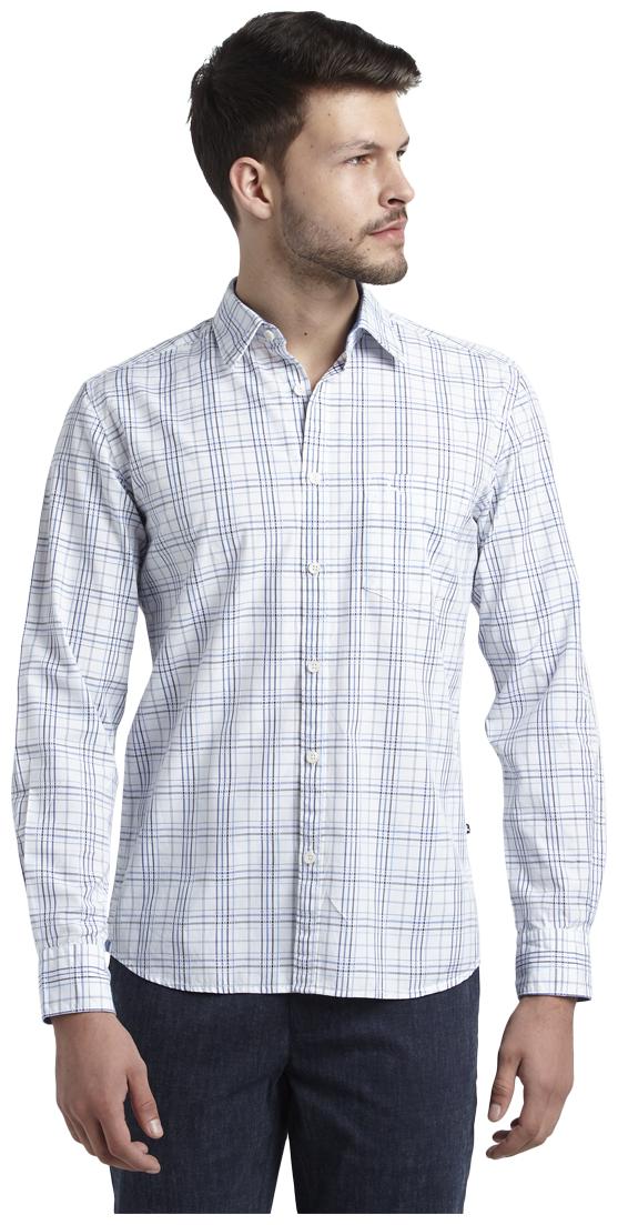 

Parx Men Blue Checked Slim Fit Casual Shirt