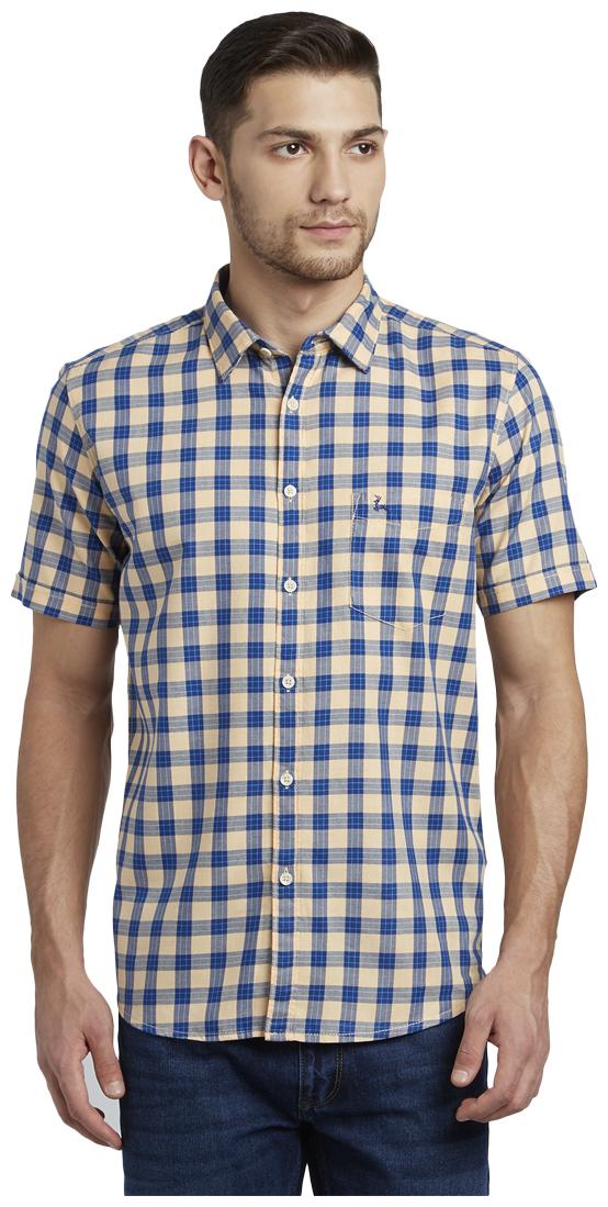 

Parx Men Blue Checked Slim Fit Casual Shirt