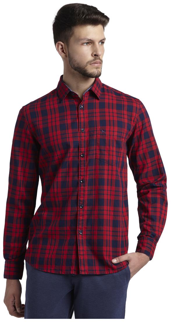

Parx Men Red Checked Slim Fit Casual Shirt