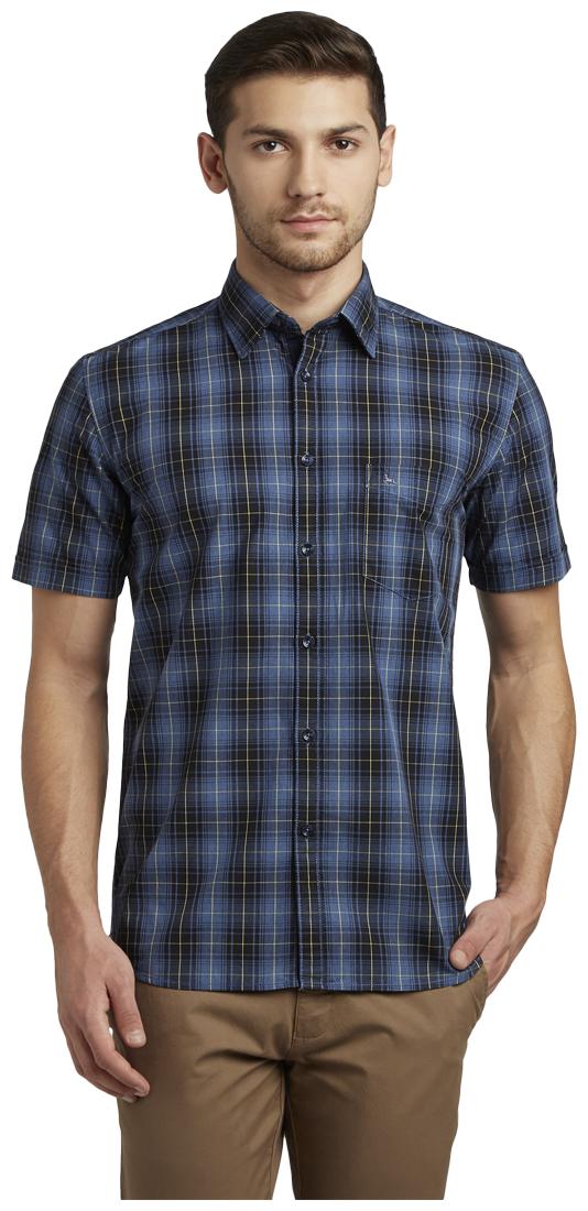 

Parx Men Blue Checked Slim Fit Casual Shirt