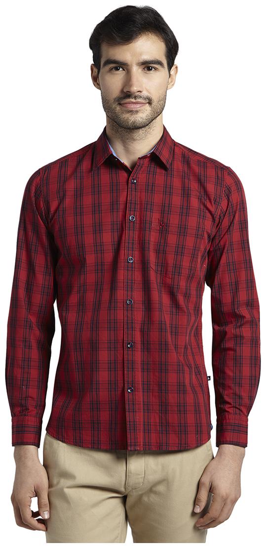 

Parx Men Red Checked Slim Fit Casual Shirt