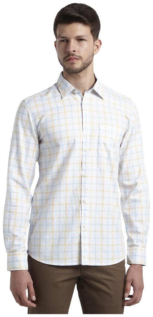 

Parx Men Yellow Checked Slim Fit Casual Shirt