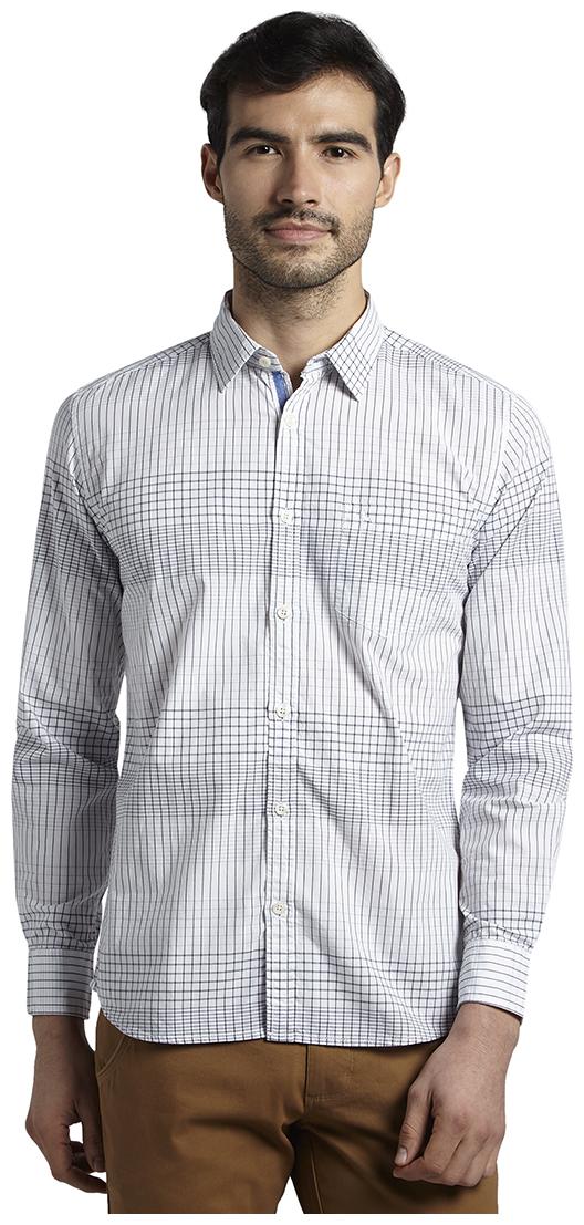 

Parx Men Blue Checked Slim Fit Casual Shirt
