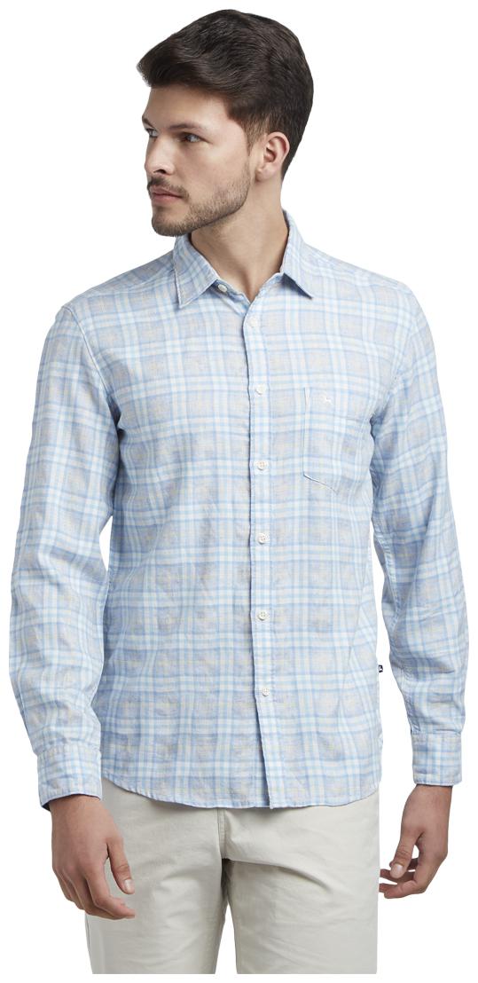 

Parx Men Blue Checked Slim Fit Casual Shirt