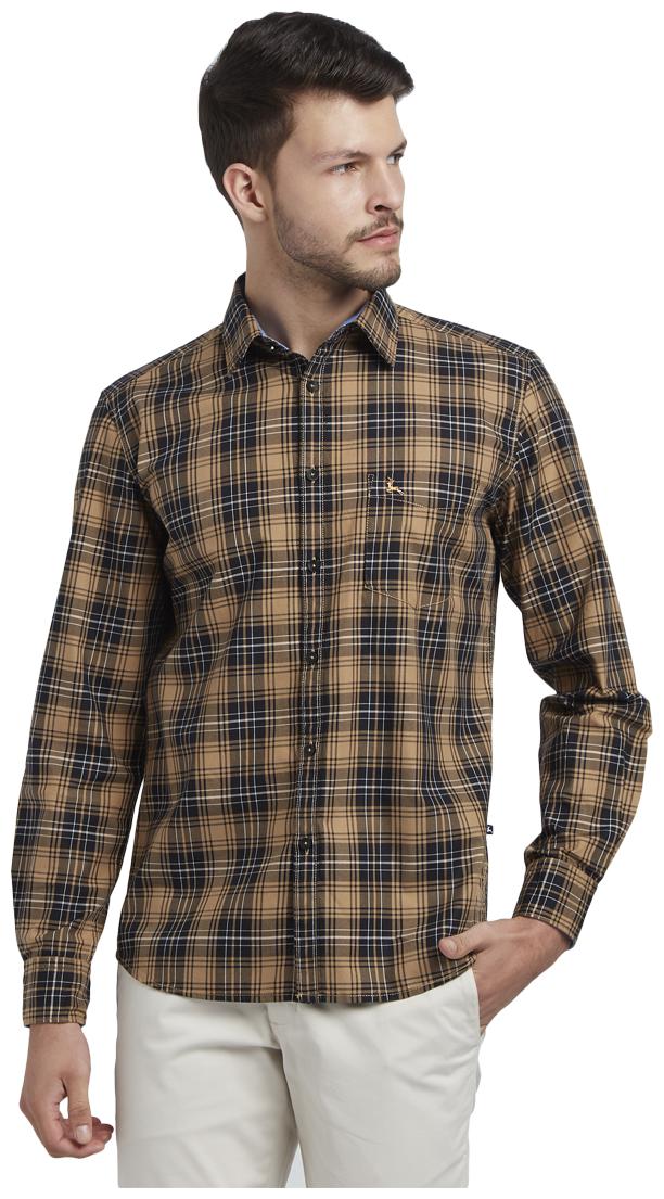 

Parx Men Brown Checked Slim Fit Casual Shirt