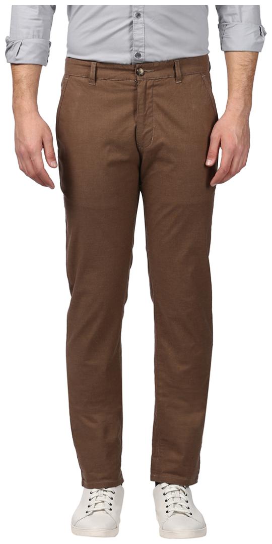 

Parx Men Brown Solid Slim fit Chinos