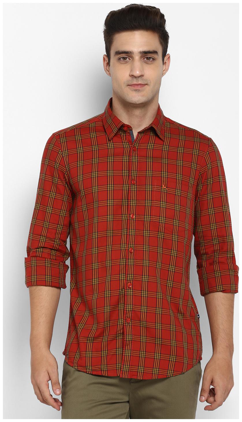 

Parx Men Red Checked Slim Fit Casual Shirt