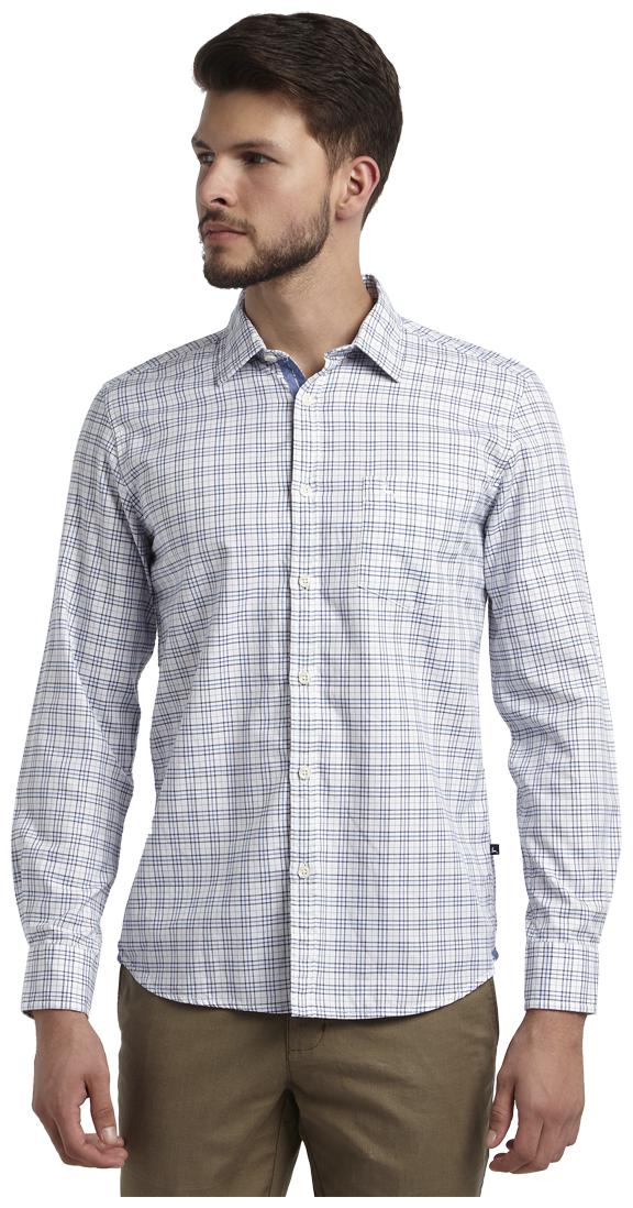 

Parx Men Blue Checked Slim Fit Casual Shirt