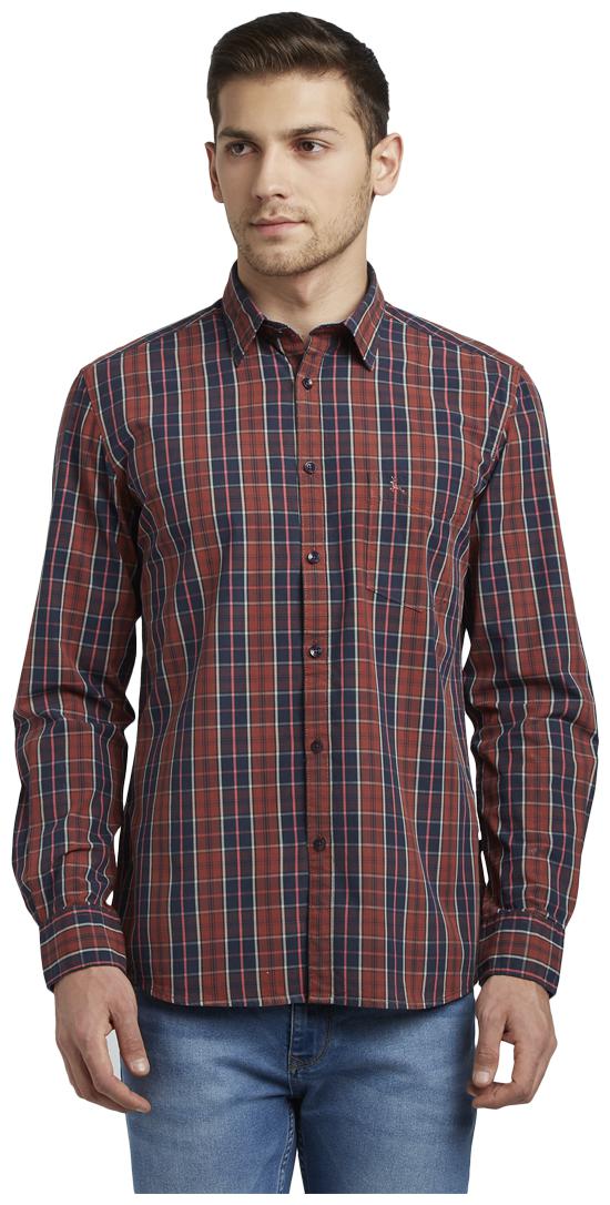 

Parx Men Red Checked Slim Fit Casual Shirt